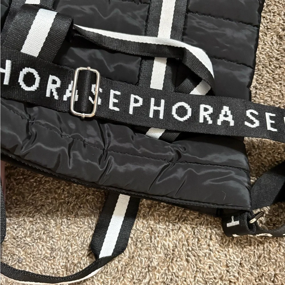 Sephora Black Quilted Duffel Bag